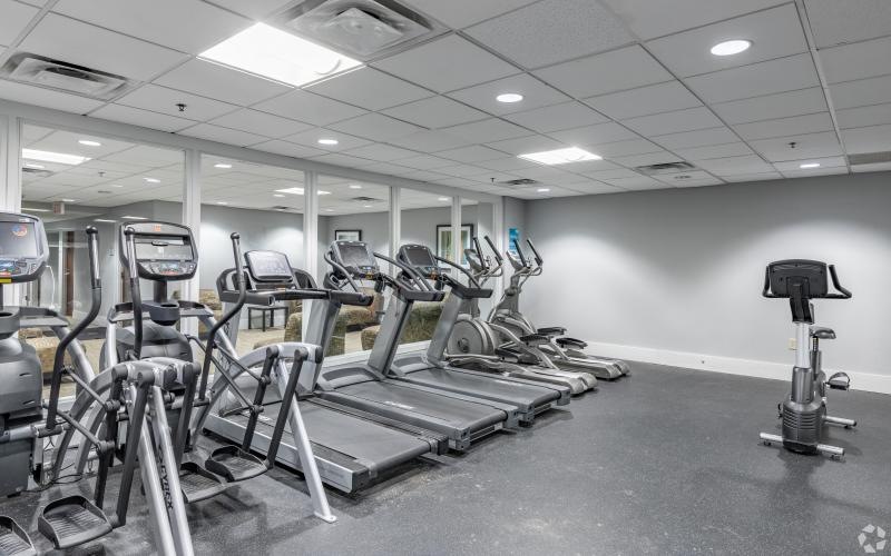 a gym with exercise equipment