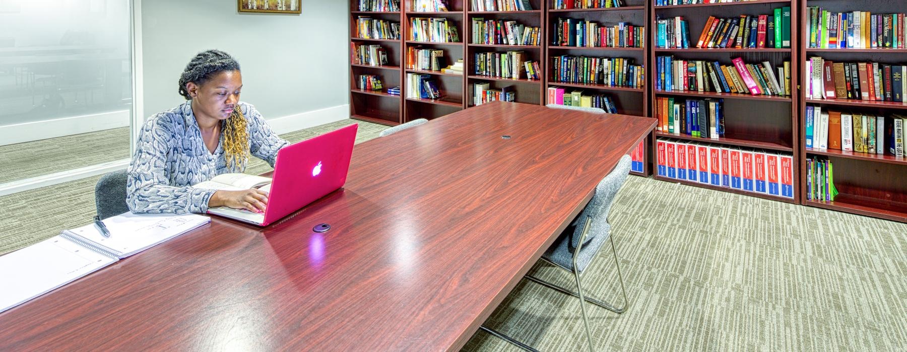 a person sitting at a desk with a laptop