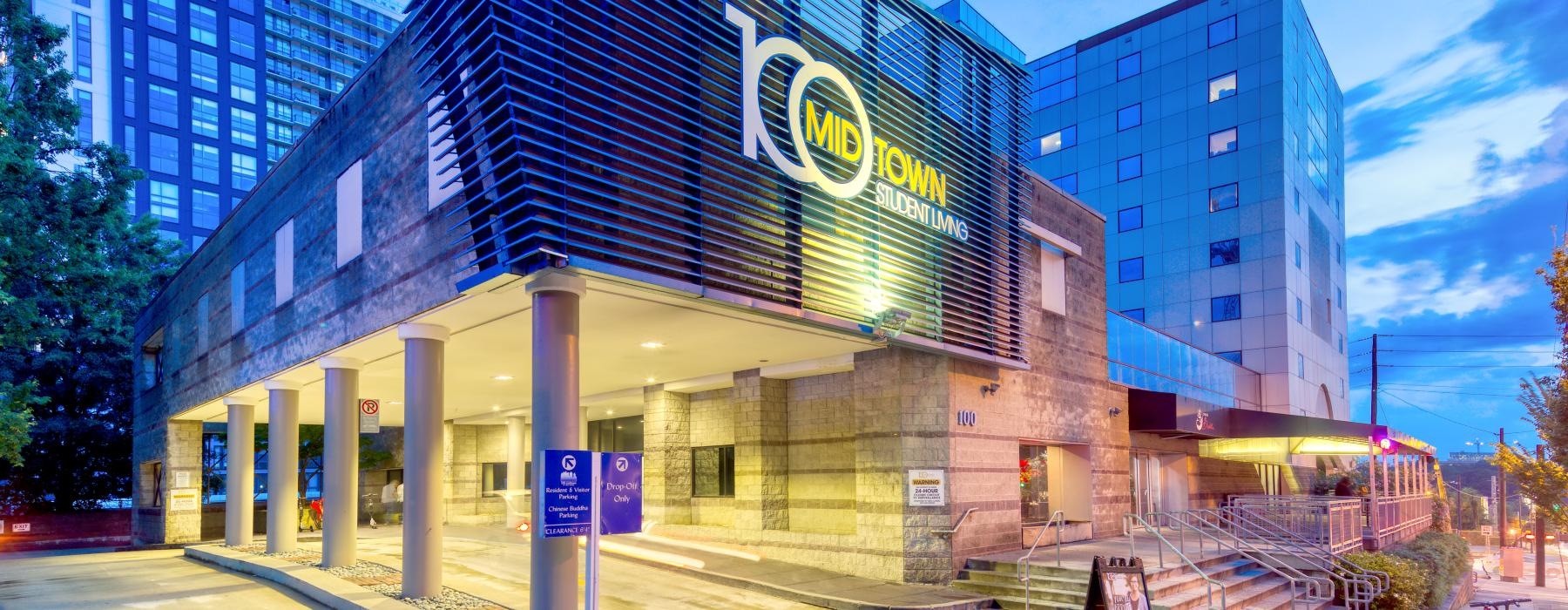 a building with a sign on it